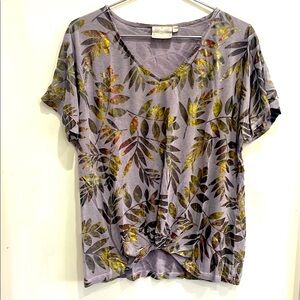 Floral Print Grey Women's Top